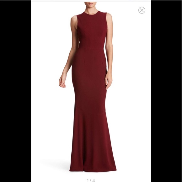 dress the population eve dress Dress the Population Eve Keyhole Back Crepe Gown, Burgundy, M